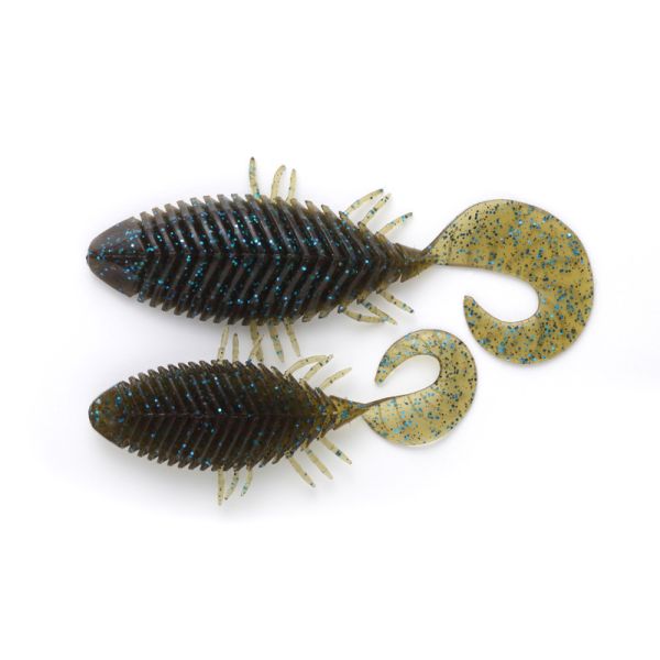 IMAKATSU FLAT HEAD CURLY 4INCH - IMAE GREEN PUMPKIN BLUE FLAKE