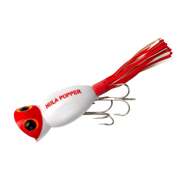 ARBOGAST HULA POPPER - WHITE RED HEAD