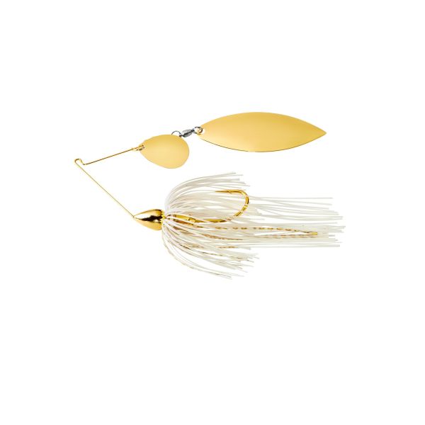 WAR EAGLE GOLD FRAME TANDEM WILLOW SPINNERBAIT 1/2 OZ - WHITE GOLD