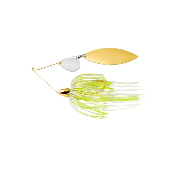 WAR EAGLE GOLD FRAME TANDEM WILLOW SPINNERBAIT 1/2 OZ - HOT WHITE CHART