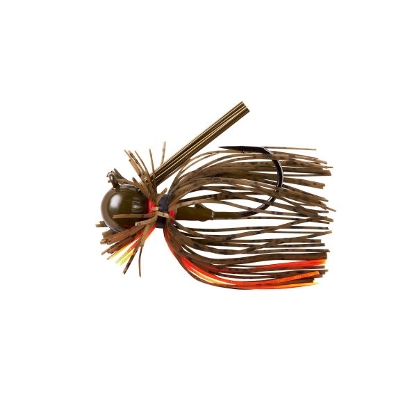 WAR EAGLE HEAVY FINESSE JIG 3/8 OZ - GREEN PUMPKIN ORANGE