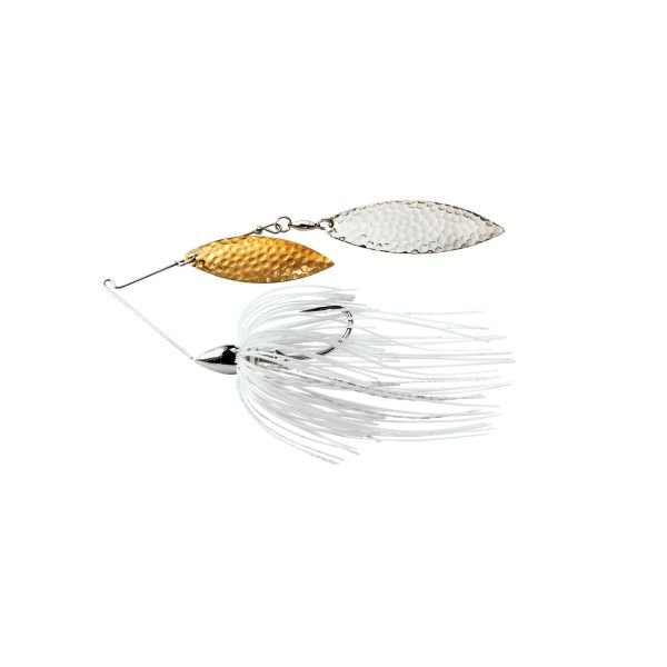 WAR EAGLE NICKEL FRAME HAMMERED DOUBLE WILLOW SPINNERBAIT 1/2 OZ - WHITE SILVER